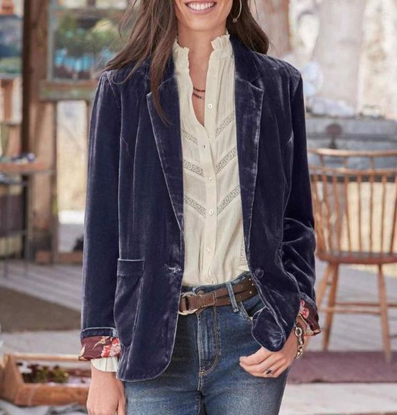 

women039s suits women coat lapel golden velvet long sleeve single button big pockets office suit jacket pure color slim fit car8939237, White;black