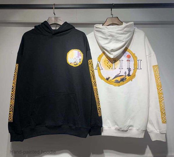 

personalized hand-painted logo hoodiedesigner mens hoodie womens letter street autumn and winter fashion sweatshirt loose 632, Black