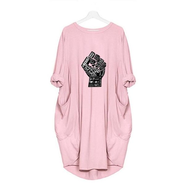 

black lives matter women new dresses trendy printed long sleeve dresses womens fashion crew neck loose dresses1065541