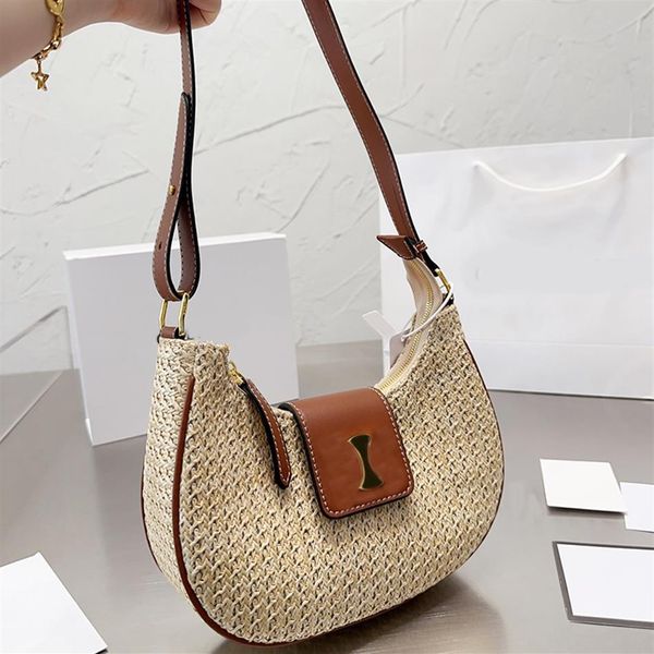 

women fashion waist bag designer underarm bag womens shoulder bag classic hobo crossbody luxury tote straw weaving handbags casual331n