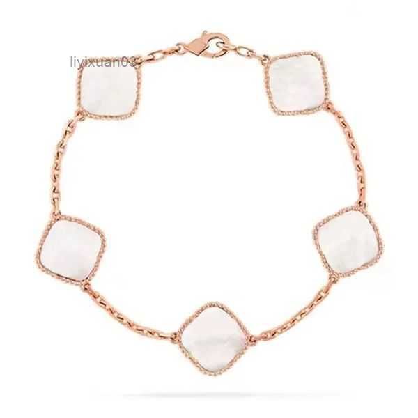 

4/four leaf clover bracelets bracelet love bangle butterfly for women 18k gold plated partner armband chain jewelry charm caq4, Black