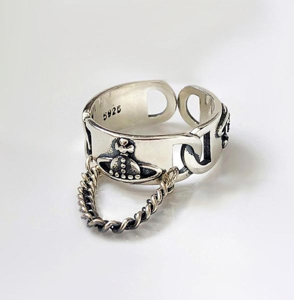 

silver trendy band rings fashion creative chain tassel planet vintage punk party jewelry gifts for women men7254175