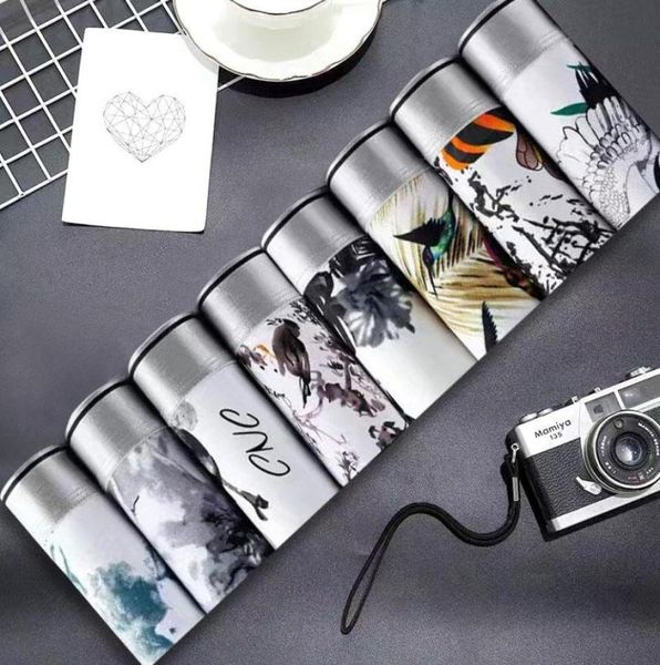 

underpants 8pcs cartoon shorts underwear fine soft and breathable personalise ice silk men men039s8319572, Black;white