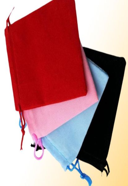

5x7cm velvet drawstring pouch bagjewelry bag christmaswedding gift bags black red pink blue 10 color gb14599574034