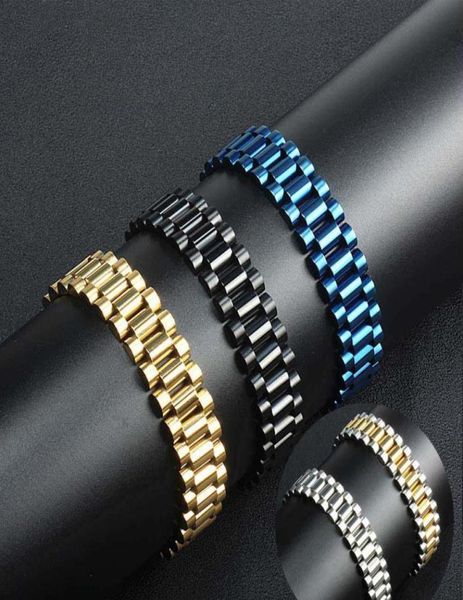 

316l stainless steel watchband bracelets hip hop punk jewelry high polished ip plated lovers bangle couples bracelet weddings birt2314509, Black