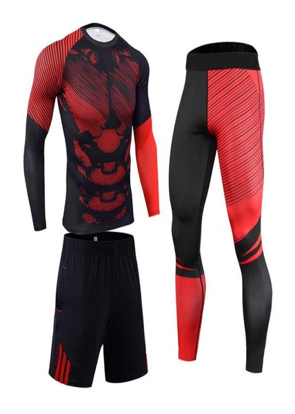 

men039s thermal underwear autumn and winter warm up fleece compression cycling base layers shorts tights running sets jersey sp3452804, Black;white