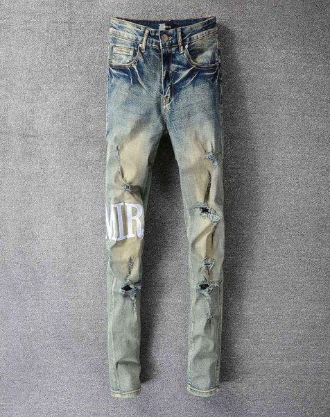 

men039s broken jeans vintage jeans punk lyrics broken motorcycle4873786, Blue