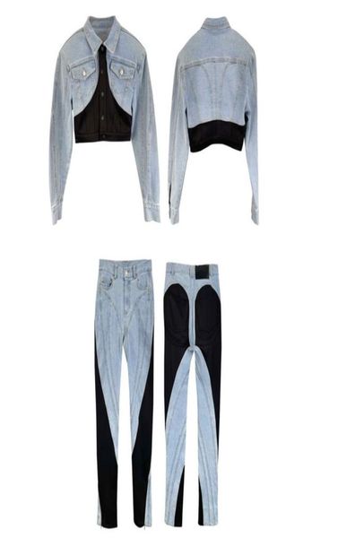 

t075 getspring women jeans leggings personalized vintage patchwork tight denim pencil pants color matching long female trousers au7258227, White