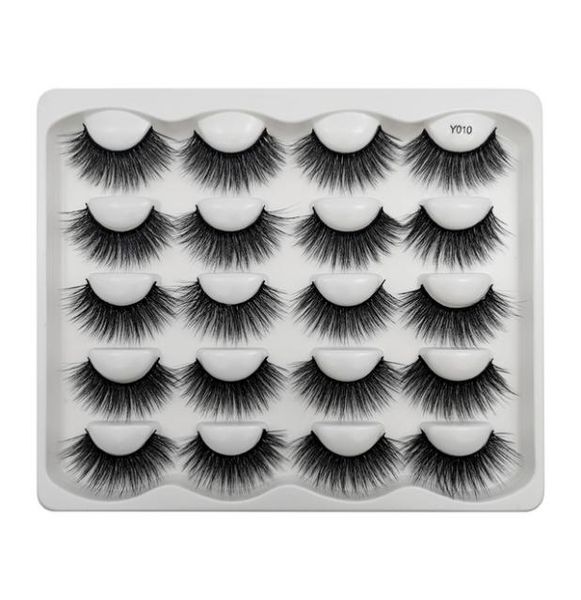 

10 pairs dramatic faux mink eyelashes messy fluffy false eyelash extension natural long 3d lashes book cilios9841309