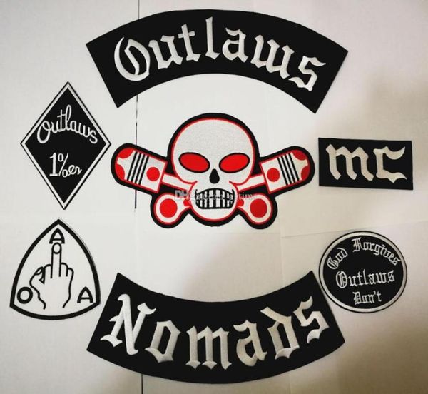 

outlaws patches embroidered iron on biker nomads patches for the motorcycle jacket vest patch old outlaws patch badges stic6219714, Black