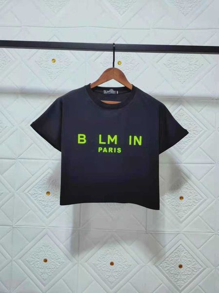 

women's t shirt designer flocking letter shirt cotton short balman t-shirt, White