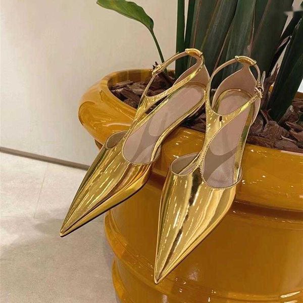 

sandals traf chaussure femme cozy tacones point toe mules bling designer women shoes gold zapatos mujer hollow sandalias luxury, Black