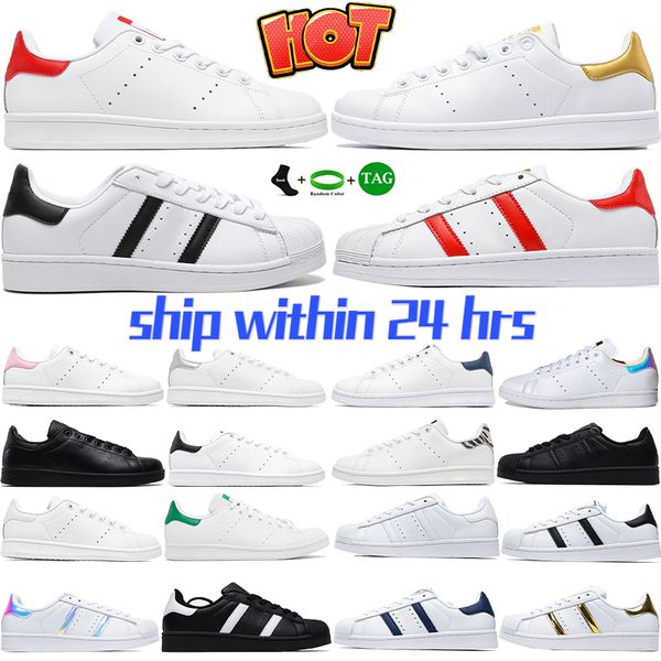 

2023 mens casual shoes designer sneakers stan smith super star cloud white core black foundation metallic gold silver navy womens sneaker lu