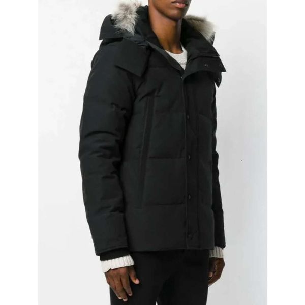 

canadian goose winter thick warm jackets mens jacket women down hooded parka men letter print clothing outwear outdoor sports coat parkasqgb, Black