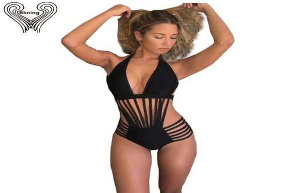 

one piece swimsuit halter swimwear padded monokini onepiece bathing suit strappy swimming suit for women retro beach wear5905730, White;black