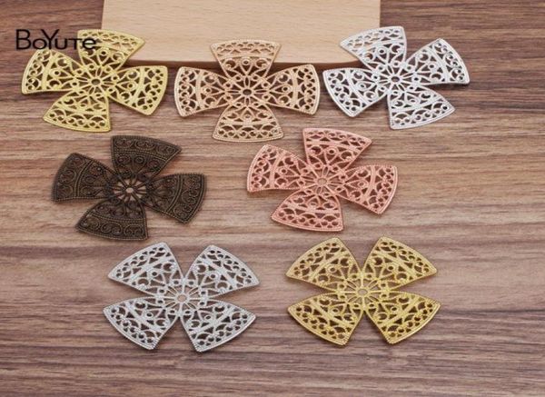 

boyute 30 pieceslot 51mm metal brass flower filigree findinds for diy hand made jewelry accessories96450463141172, Blue;slivery
