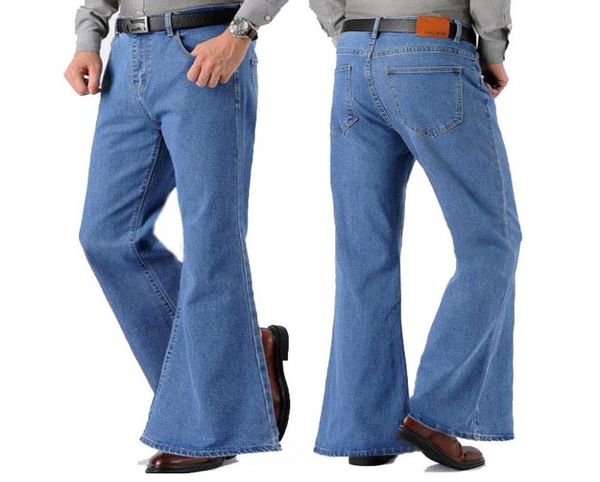

jeans men winter new fashion retro big men loose denim flared pants blue thick trousers6243393