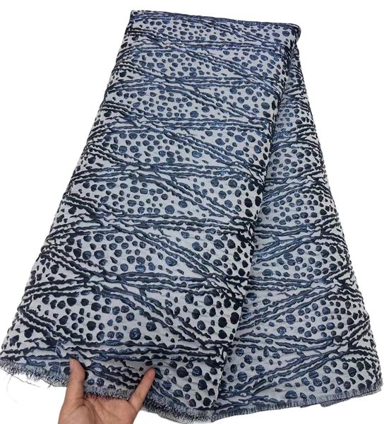 

5 yardslace fabric african women jacquard textile wedding dress sewing craft ladies evening party apparel female dinner white garment new ar, Black;white