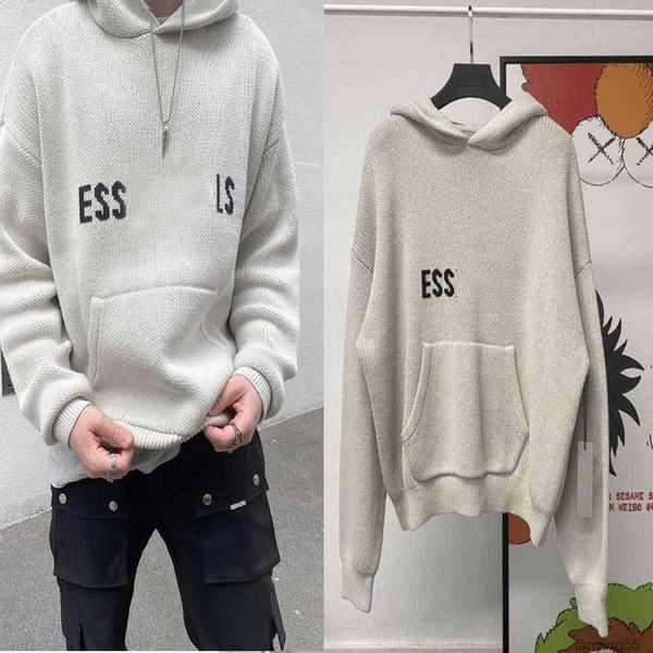 

essentails hoodie turtleneck jumpers loose sweaters casual knits hoody lazy style for men women hooded lightweight sweatshirts us uk essenti, Black