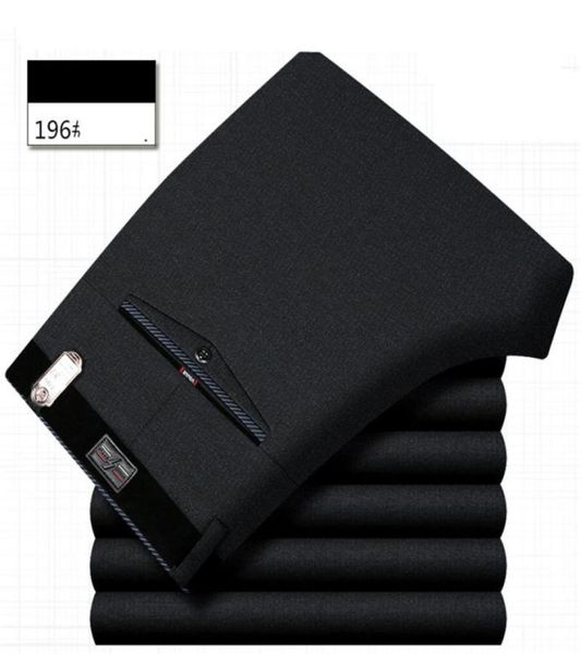 

icpans mens trouser office formal business smart suit pants men polyester cotton classic wedding dress pants men black blue 20197650262, White;black