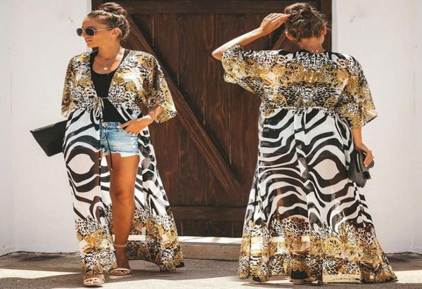 

2020 new plus size chiffon cover up beach floral dress beach kimono coverups for women swimsuit cover ups women bikini up9744218, White;black
