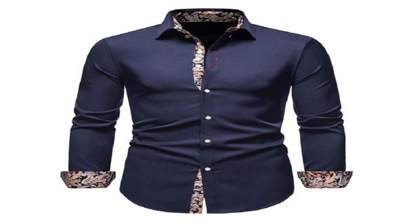 

2022 happyjeffery new men shirts slim fit floral printed long sleeve button male business casual men039s shirt dress casual ls12716000, White;black