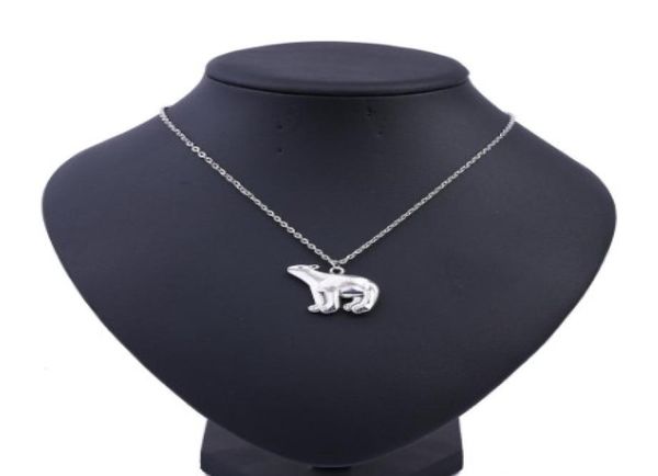 

polar bear pendant necklace chain silver animal necklaces jewelry for women and girls8283753, Golden;silver