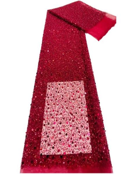 

sequins beaded lace fabric 2022 african net laces fabrics nigeria french tulle mesh laces beads for bridal5808691, Black;white