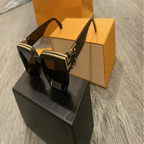 

2022 luxury millionaire sunglasses full frame vintage designer sunglasses for men shiny gold logo sell plated 96006269b, White;black