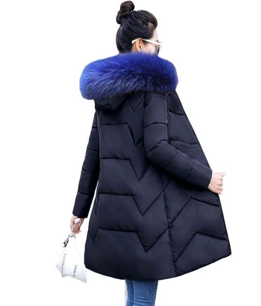 

womens winter jackets and coats 2020 parkas for women wadded jackets female warm long outwear with a hood large faux fur collar1575361478, Black