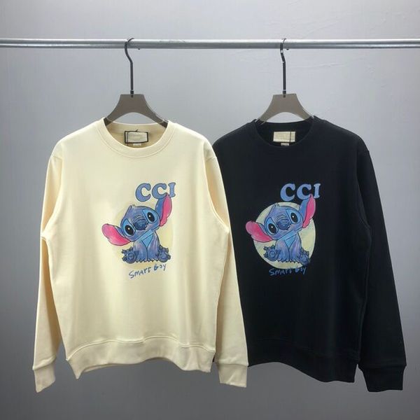 

2023 autumn/winter new pure cotton letter printing sweatshirt fashion trend round neck plate style w09-16, Black;brown
