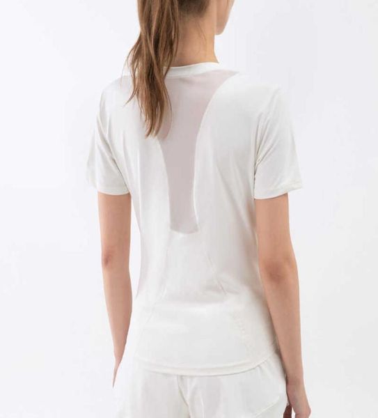 

mesh back quick dry women039s breathable casual yoga tshirt sports running fitness gym clothes short sleeve loose exercis5355883, White