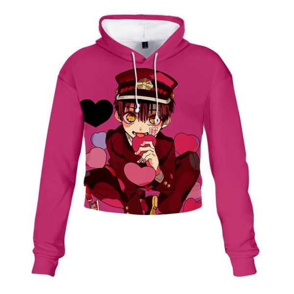 

anime toilet bound hanako kun crop hoodie nene yashiro harajuku cropped sweatshirt long sleeve pullover cosplay costume2559876, Black
