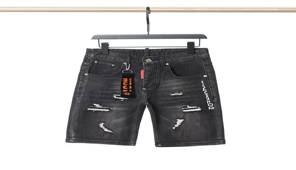 

fashion mens summer shorts stretch slim skinny fit jeans men cotton casual distressed short knee length denim clothing2022new1518053, Blue