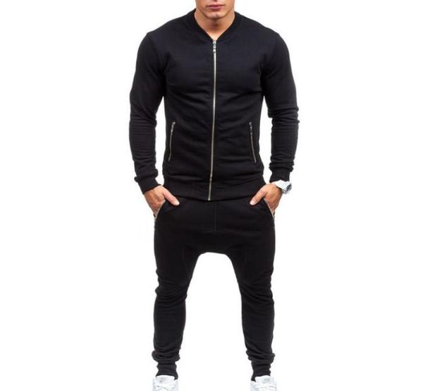 

men casual wear set fashion trousers sweatshirts plus size xxxl ropa de deporte suit black fitness tight mens tracksuits9481071