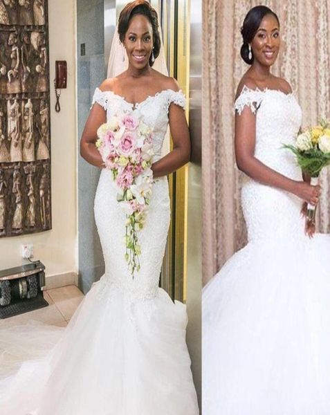 

plus size vestido de novia romantic off the shoulder lace appliques mermaid wedding dress white ivory beaded croset b3852186