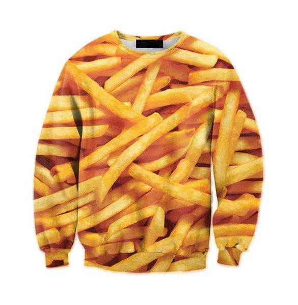 

french fries 3d pullover tracksuit casual men funny print hoodie sweatshirt plus size 6xl mens streetwear fitness harajuku 1063753, Black