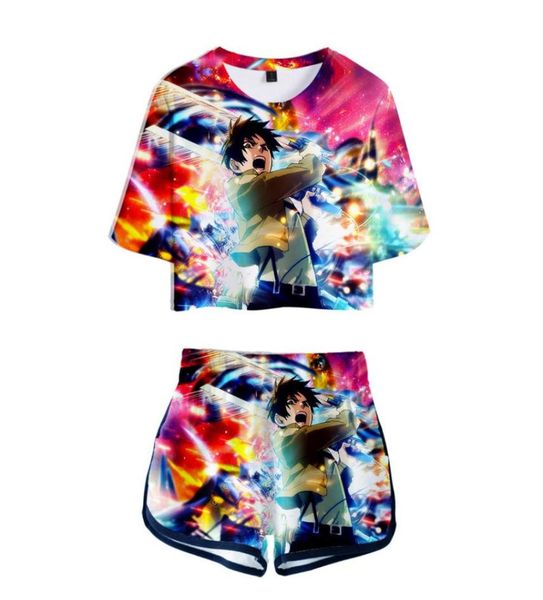 

japan anime attack on titan shingeki no kyojin 3d print ladies tracksuit two piece set women and shorts suit cosplay costume9202043, Gray