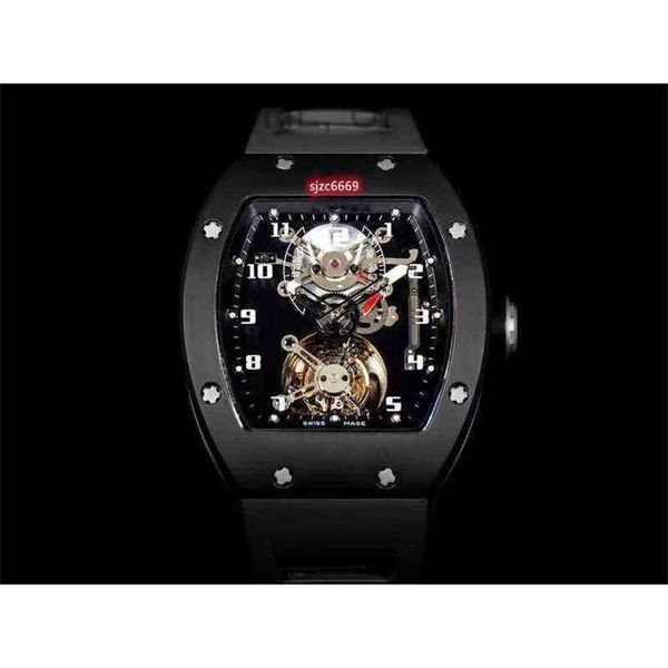 

superclone active tourbillon watches wristwatch designer watch swiss standard tourbillon movement rm011 rm21-01 titanium ceramic carbon 6l77, Slivery;brown