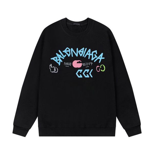 

2023s autumn and winter craft jacquard letter logo fashion long sleeve sweater student casual fleece hoodie l09-103, Black;brown