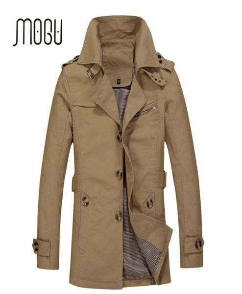 

mogu 2020 new arrival fashion trench coat men plus size 5xl trench men solid 100 cotton casual jacket khaki coats for55411787919010, Tan;black