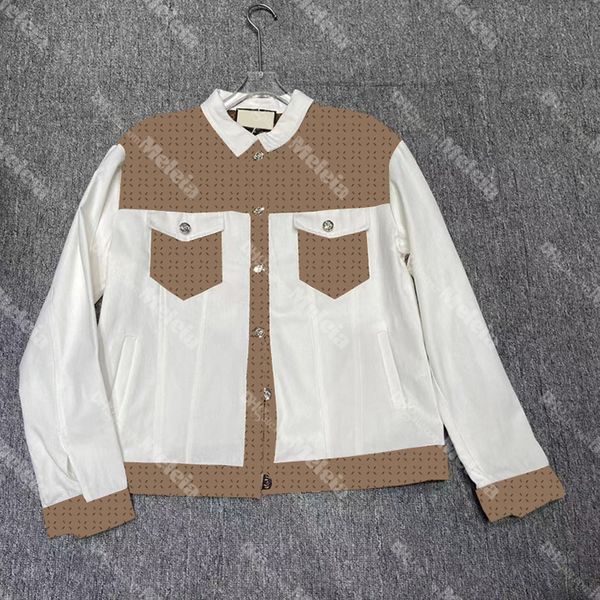 

patchwork women coats classic letter jacquard jackets lapel neck designer outerwear for lovers, Black;brown