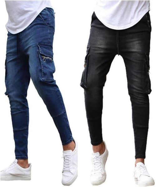 

men jeans casual male ripped skinny jeans male fashion slim biker pants with pocket jean blue mens clothing13358348