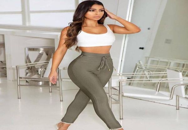 

black grey pink rayon bandage pant fashion celebrity pant lj2011303104611, Black;white