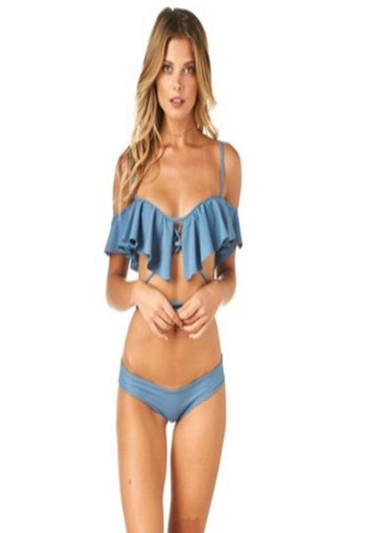 

low waist swimsuit pregnant bikini off shoulder bikinis women swimwear ruffle biquini crochet bathing suit beach wear famous6638979, White;black