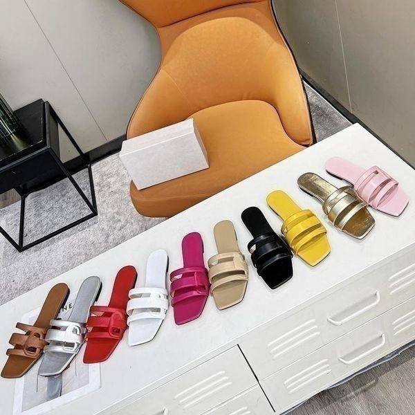 

designer sandal beach slide woman slipper crocodile skin leather flip flops ladies orange scuffs shoes original box dust bag pretty, Black