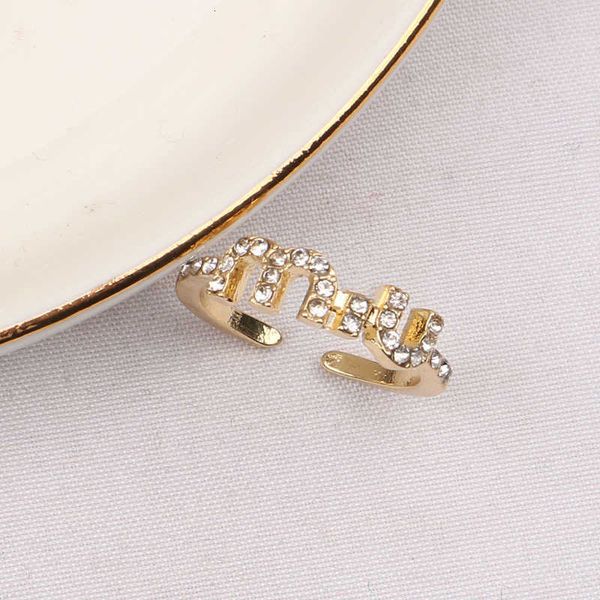 

r miumiu fashion ring new style charm cute super sparkling diamond opening exquisite light luxury and advanced sense versatile ring accessor, Silver