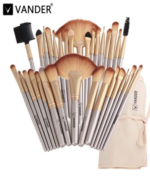 

vanderlife 32pcsset champagne gold oval makeup brushes professional cosmetic make up brush kabuki foundation powder lip blending 4381211