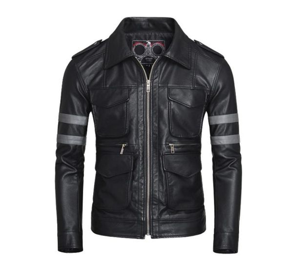 

resident evil vi leon kennedy faux leather jacket0123452814018, Black;brown