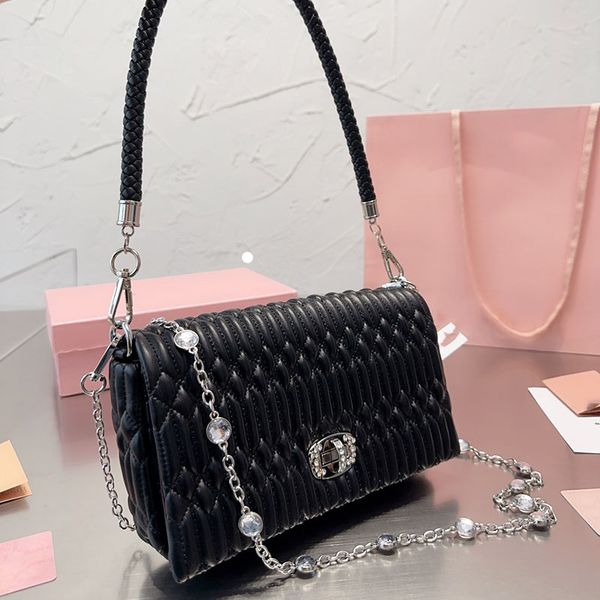 

crossbody chain bag messenger shoulder bags designer handbag purse flip handbags pouch women genuine leather fashion letters adjustable stra